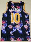 10 Tim Hardaway Golden State Warriors Floral Fashion 1990-91 Maillot